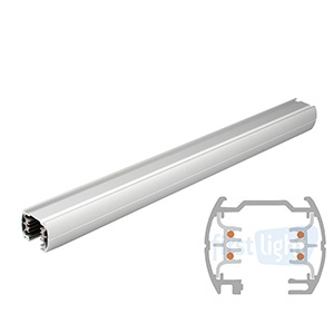 Ivela rail triphasé apparent rond gris argent